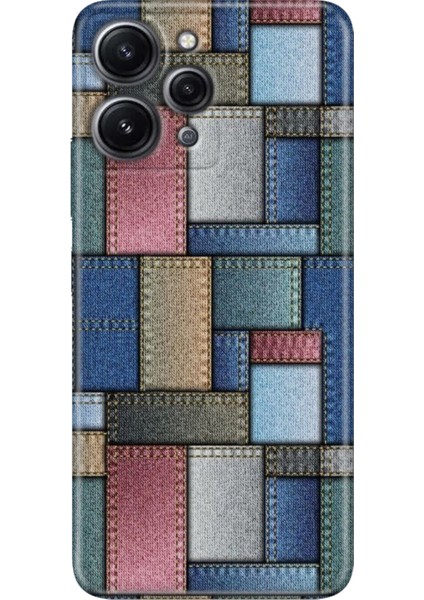 Xiaomi Redmi 12 Kılıf Tasarım Outlet Silikon Jean Pattern
