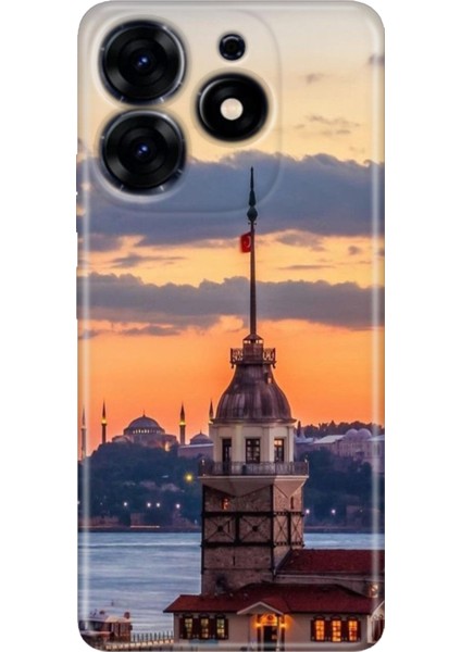 Tecno Spark 10 Pro Kılıf Renkli Temalı Tarz Silikon Kız Kulesi