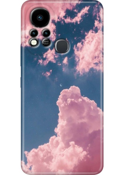 Infinix Hot 11S Uyumlu Kılıf Renkli Tpu Silikon Pembe Bulut