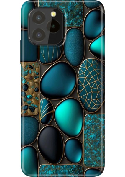 Oukitel C21 Pro / Plus Uyumlu Kılıf Desenli Silikon Renkli Tpu Uv Marble