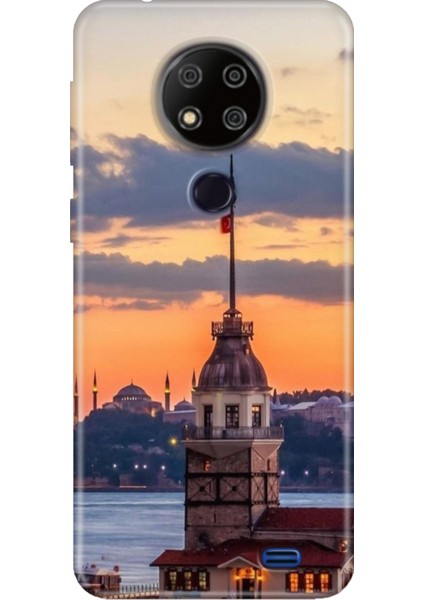 Reeder P13 Blue Max 2020 Kılıf Desenli Kapak Silikon Cover Kız Kulesi