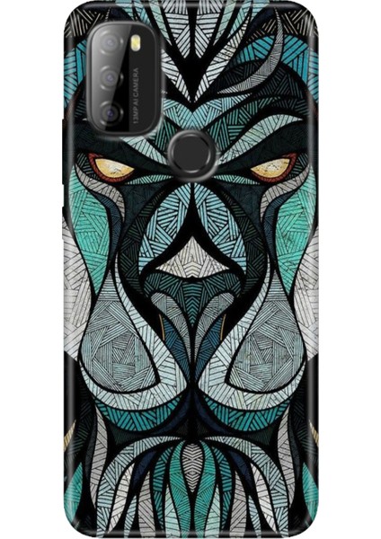Reeder P13 Blue Max 2021 Kılıf Rubber Baskı Silikon Cover Lion Mandala