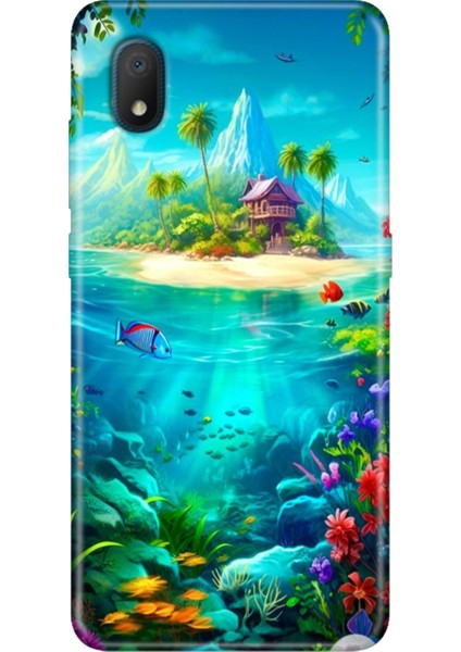 Tcl L7 Kılıf Desenli Silikon Renkli Phone Case Island