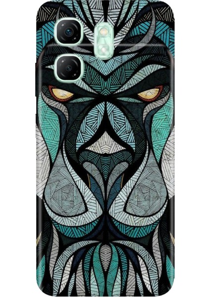 Infinix Hot 50I - Smart 9 Kılıf Desenli Kapak Renkli Tpu Uv Lion Mandala