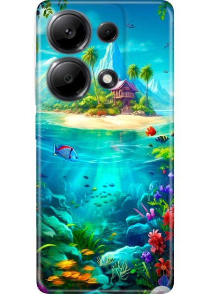 Xiaomi Redmi Note 13 Pro 4g Kılıf Renkli Tasarım Esnek Silikon Island