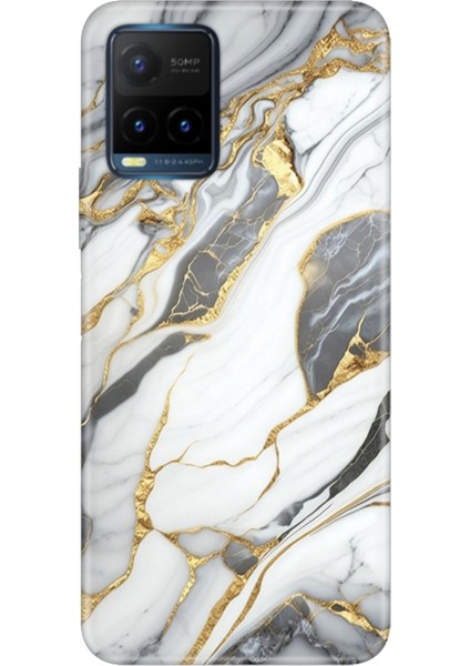 Vivo Y21S Uyumlu Kapak Kılıf Desenli Kapak Renkli Tpu Uv Arsos Mermer