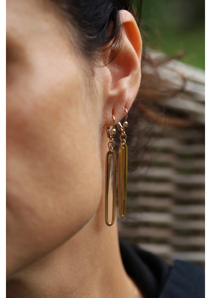 14 Ayar Altın Sallantılı Ataç Küpe