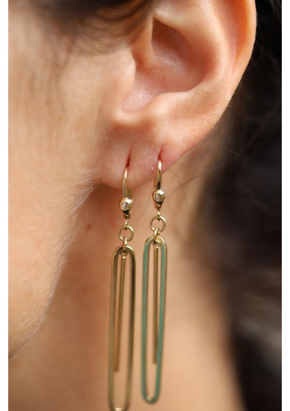 14 Ayar Altın Sallantılı Ataç Küpe modelleri