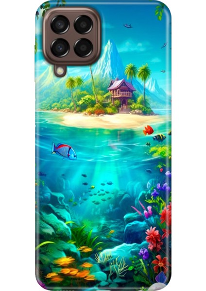 Samsung Galaxy M33 Kılıf Baskılı Esnek Silikon Kapak Island