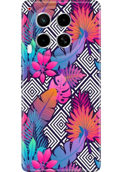 Tecno Camon 30 Kılıf (Cl6) Uyumlu Silikon Desenli Kapak Botanik