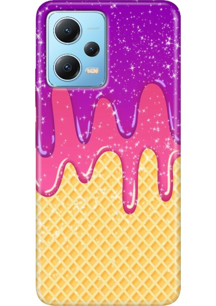 Redmi Note 12 5g Kılıf Baskılı Dokulu Kapak Silikon Krema