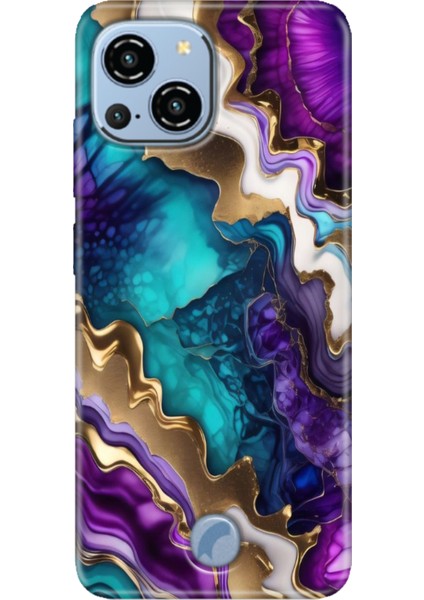 Reeder S23 Pro Max Kılıf Resimli Arka Kapak Silikon Kapak Keskin Ametist