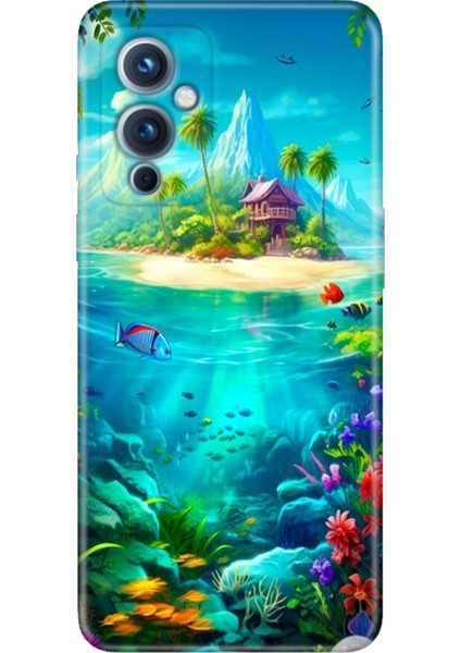 Oneplus 9 Kılıf Desenli Silikon Renkli Tpu Uv Island