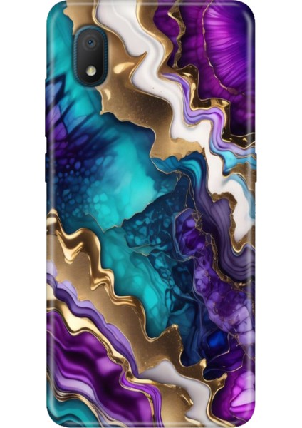 Tcl L7 Kılıf Desenli Silikon Renkli Phone Case Keskin Ametist