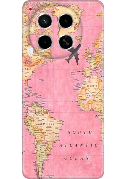 Tecno Camon 30 Kılıf (Cl6) Uyumlu Silikon Desenli Kapak Map