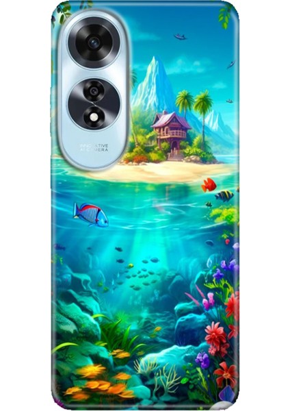 Oppo A60 Kılıf (CPH2631) Uyumlu Silikon Desenli Kalıplı Ermer Island