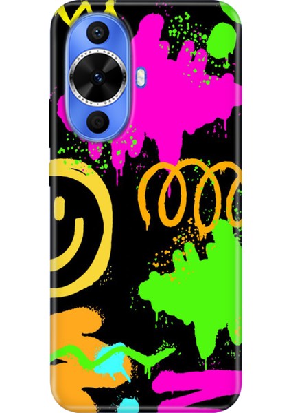 Huawei Nova 12S Kılıf Desenli Kapak Renkli Tpu Uv Smile