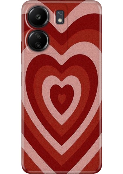 Xiaomi Redmi 13C - Poco C65 Kılıf Renkli Esnek Silikon Mat Kalp