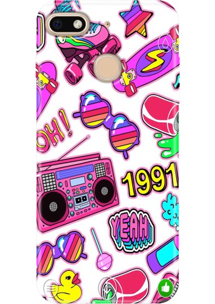 General Mobile Gm 8 Go Kılıf Desenli Silikon Renkli Tpu Uv 90'lar