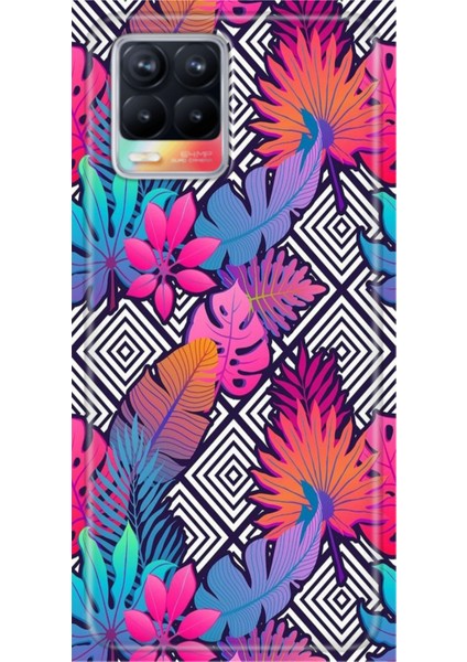 Realme 8 / Realme 8 Pro Kılıf Renkli Esnek Silikon Botanik