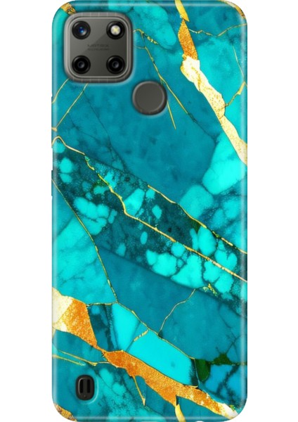 Realme C21Y - Realme C25Y Kılıf Desenli Kapak Renkli Tpu Uv Prag Mermer