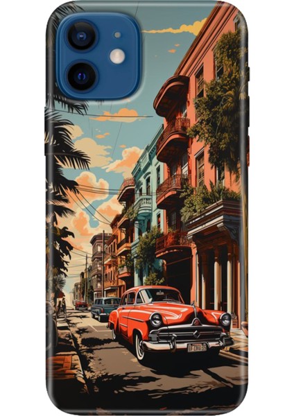 Apple iPhone 12 Kılıf Renkli Baskılı Silikon Küba