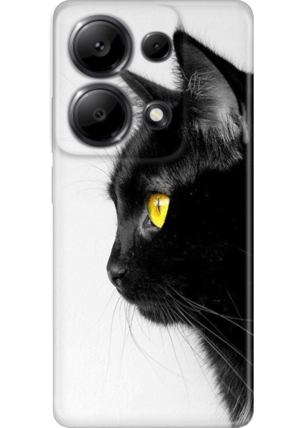 Xiaomi Redmi Note 13 Pro 4g Kılıf Renkli Tasarım Esnek Silikon Kedi Bakışı