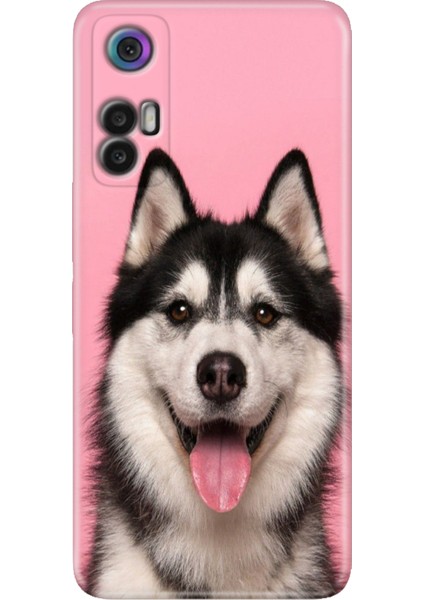 Tcl 30+ (Plus) Kılıf Silikon Renkli Resimli Arka Kapak Hasky