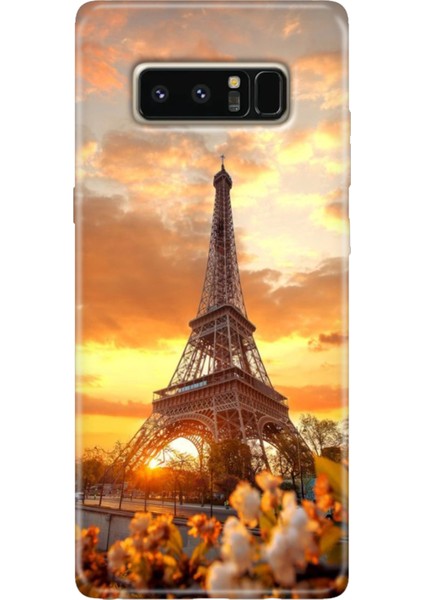 Samsung Galaxy Note 8 Kılıf Renkli Temalı Note8 Silikon Eyfel