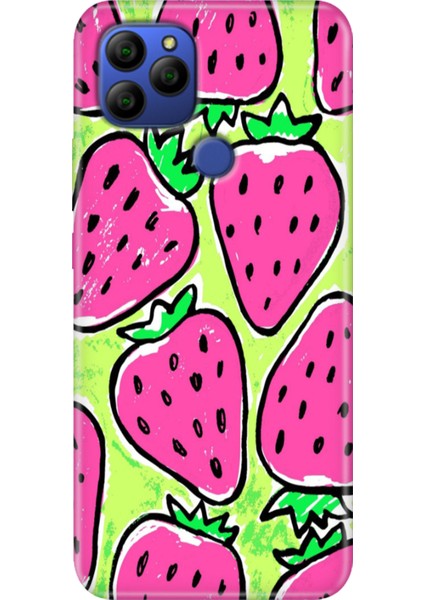 General Mobile Gm 21 G310 Kılıf Baskılı Silikon Case Çilek