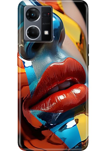 Oppo Reno 7 Kılıf (CPH2363) Desenli Silikon Kampanyalı Kapak Makyaj