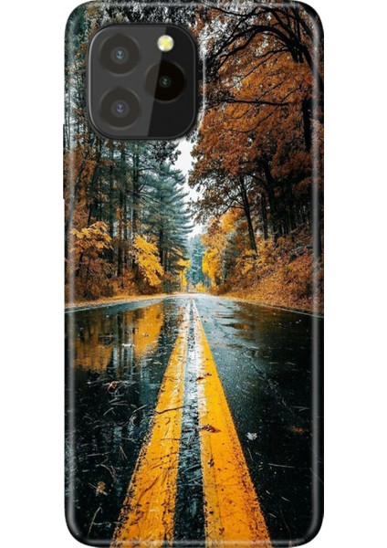 Oukitel C21 Pro / Plus Uyumlu Kılıf Desenli Silikon Renkli Tpu Uv Korku Yolu