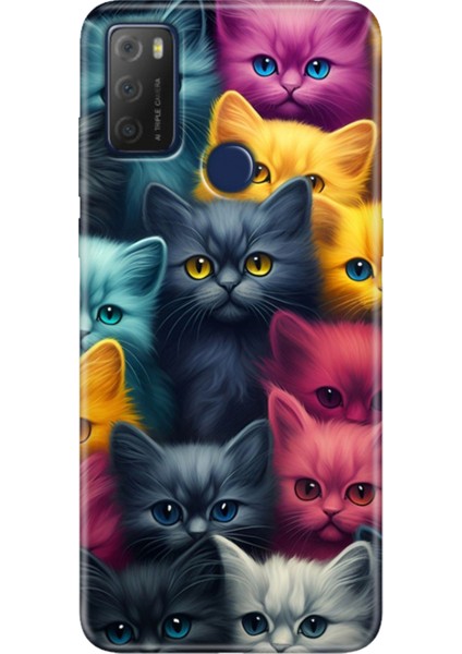 Tcl 20E Kılıf Desenli Silikon Kampanyalı Kapak Kedi Ordusu