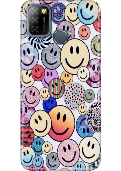 Infinix Smart 5 Uyumlu Kılıf Renkli Smart 5 Silikon Emojix