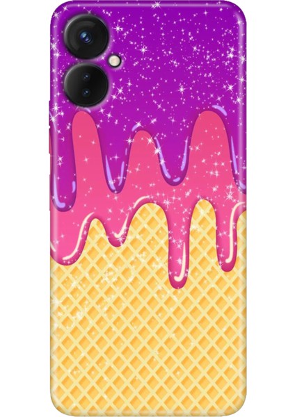 Tecno Camon 19 Neo Kılıf (CH6I) Uyumlu Desenli Silikon Krema