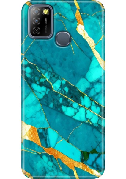 Infinix Smart 5 Uyumlu Kılıf Renkli Smart 5 Silikon Prag Mermer