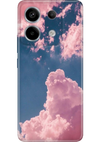 Redmi Note 13 Pro 5g / Poco X6 Kılıf Renkli Esnek Silikon Pembe Bulut