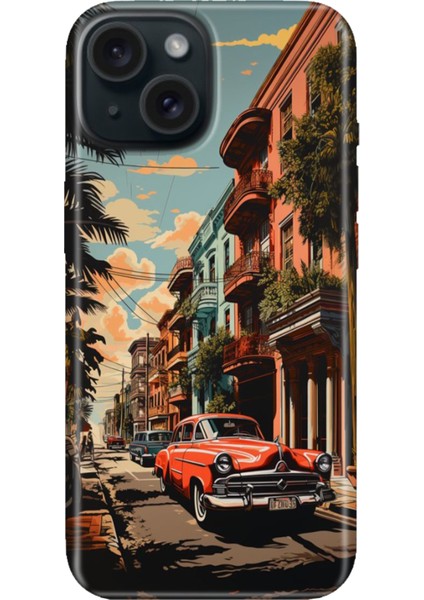 iPhone 15 Uyumlu Kılıf Desenli Kapak Renkli Tpu Uv Küba