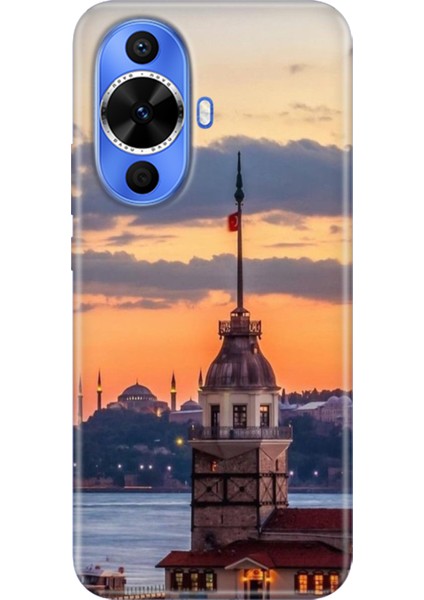 Huawei Nova 12S Kılıf Desenli Kapak Renkli Tpu Uv Kız Kulesi
