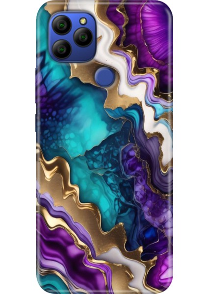 General Mobile Gm 21 G310 Kılıf Baskılı Silikon G310 Case Keskin Ametist