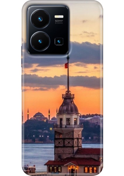 Vivo Y22S -Y35 Kılıf Desenli Kapak Renkli Tpu Uv Kız Kulesi