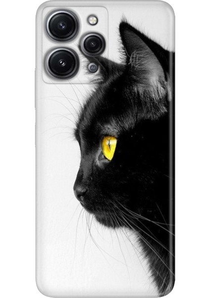 Xiaomi Redmi 12 Kılıf Tasarım Outlet Silikon Kedi Bakışı