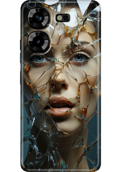 Tecno Pova 5 Kılıf Renkli Esnek Silikon Cam Kırığı