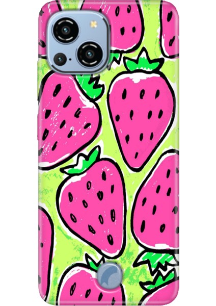 Reeder S23 Pro Max Kılıf Desenli Kapak Baskı Uv Çilek