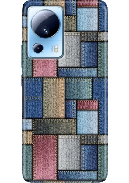 Xiaomi Mi 13 Lite Kılıf Desenli Mi 13 Lite Design Silikon Jean Pattern