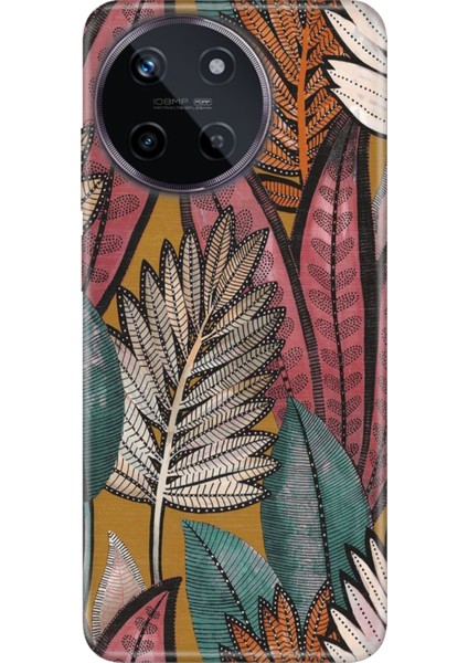Realme 11 4g Kılıf Renkli Trendy Kapak Silikon Yapraklar