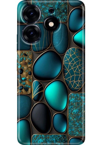 Tecno Spark 10 Pro Kılıf Renkli Temalı Tarz Silikon Marble