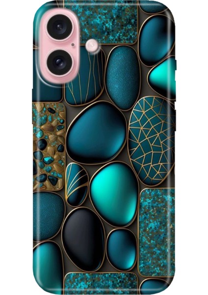 iPhone 16 Plus Kılıf Silikon Desenli Kalıplı Case Marble