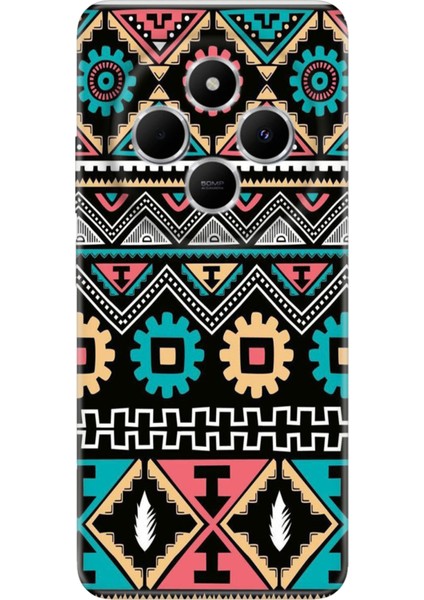 Xiaomi Redmi 14C Kılıf Renkli Rubber Desenli Silikon Etnik