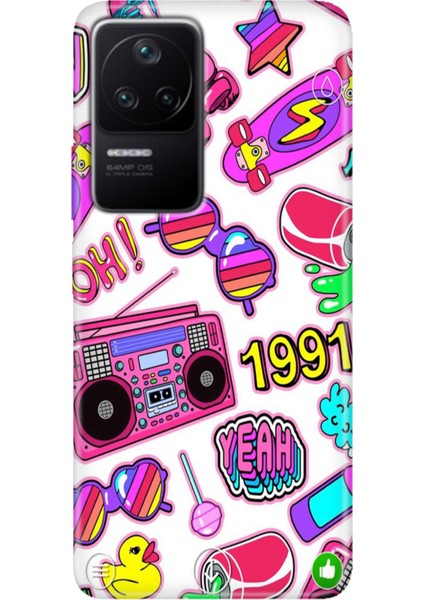 Xiaomi Poco F4 Kılıf Desenli Kapak Renkli Ermer 90'lar